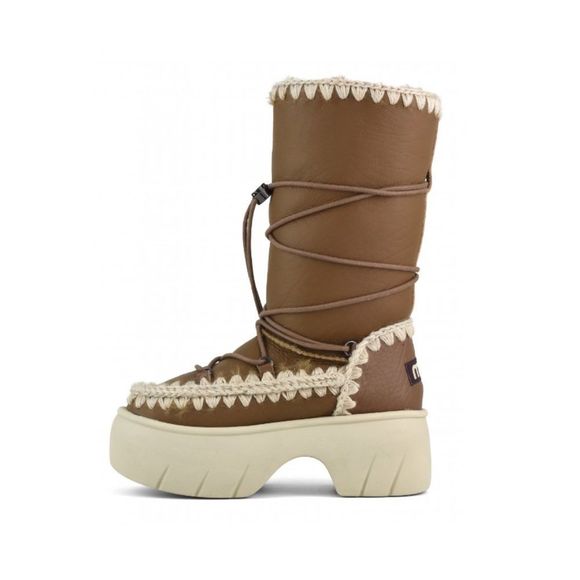 Free People x Mou Lunar Landing Fur Sheepskin Shearling Eskimo Snow Boots Cognac - Picture 11 of 16